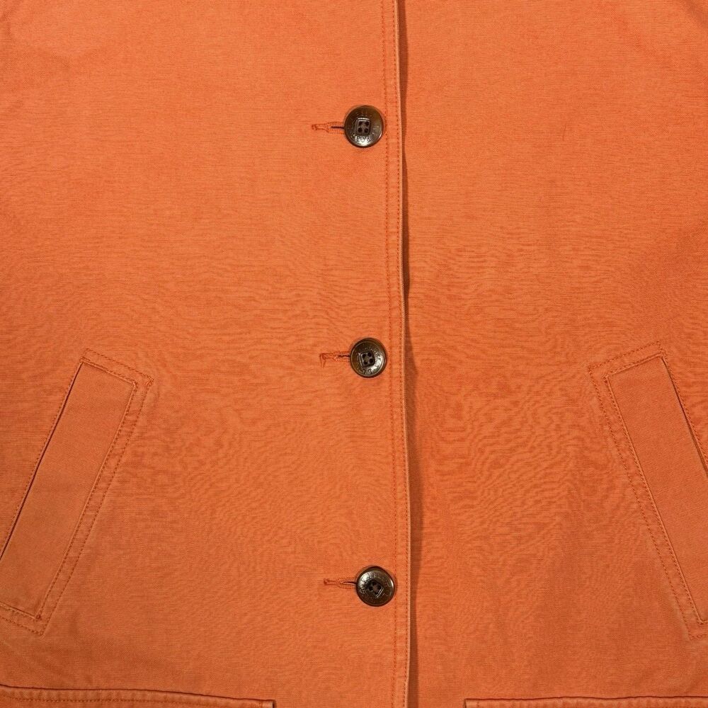 LL Bean Vintage Barn Chore Coat Canvas Field Jacket Womens Large Orange - Picture 6 of 12